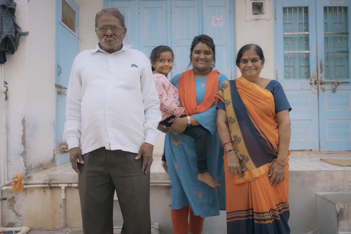Indian family, still from 'A community cure' from Facing Forward video series