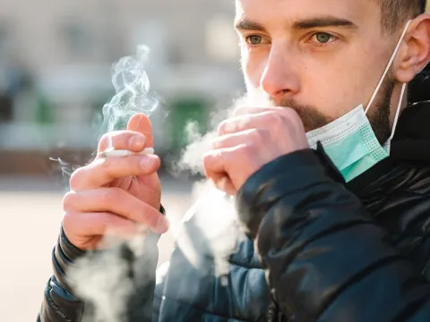 Man smoking a cigarette