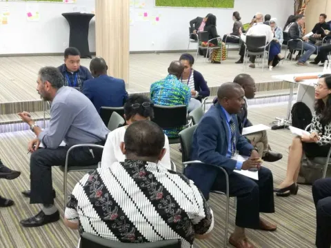 Participants hold animated discussions at the NCD Alliance advocacy training, May 2018.