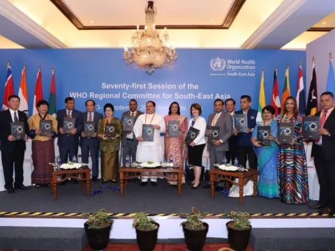 Photo of participants at the 71st Regional Committee meeting of WHO SEARO.