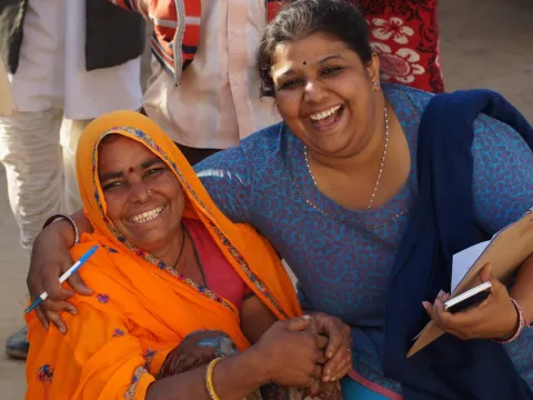 Women in India at a training session