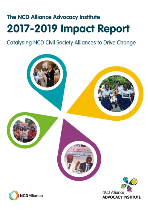 Advocacy institute report cover 2017 to 2019 with pictures of advocates