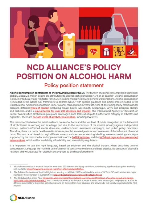ncda's policy position on alcohol cover