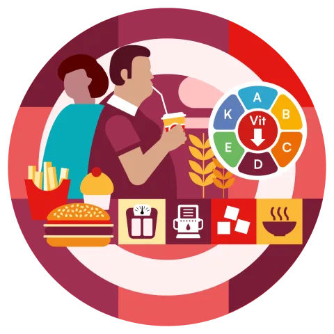 unhealthy diets and malnutrition illustration