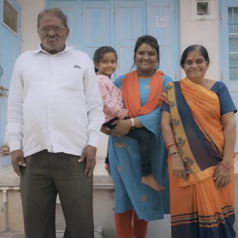 Indian family, still from 'A community cure" from Facing Forward video series